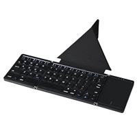 B089Tplus Étui en cuir ultra-fin pliable sans fil mini portable avec support pour tablette et téléphone, clavier capacitif pliable