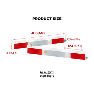 Réflecteur de garde-boue 24"x3" pour semi-remorque et camion, <span class=keywords><strong>bande</strong></span> droite en aluminium avec <span class=keywords><strong>bande</strong></span> réfléchissante - Product Image 2