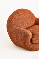 Fauteuil simple de style nordique rétro moderne, tissu brun-rouge, adapté aux bureaux à domicile et aux appartements