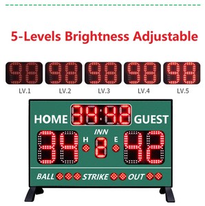 Yizhi thời gian hiển thị trò chơi bóng chày Bảng điểm kỹ thuật số bóng mềm đào tạo điểm số thủ môn dẫn Bảng điểm với bóng tấn công ra inning - Product Image 3