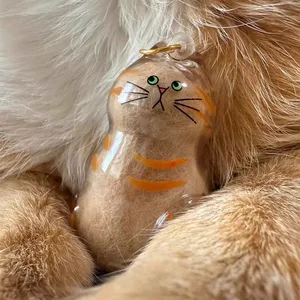 Dễ Thương Kim Loại Mèo <span class=keywords><strong>Keychain</strong></span> Treo Ba Lô Trang Trí Nội Thất Với Mèo Túi Mặt Dây Chuyền Hộp Lưu Trữ Cho Pet Tóc Quà Lưu Niệm - Product Image 5