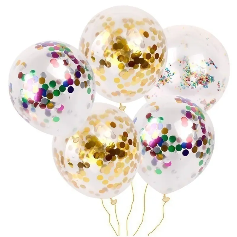Оптовая продажа; 12 дюймов латексные прозрачные Baby Shower клипсы для воздушных шаров, украшения для вечеринок по случаю Дня рождения детский надувной шар с конфетти