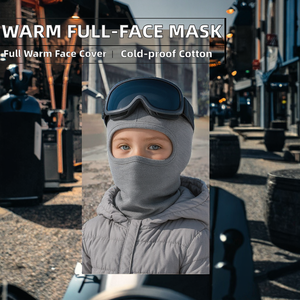 Warm Mask Full Face Cold-proof Motorcycle Riding Headgear Breathable 100% Cotton Unisex Children's Balaclava Hat - Product Image 2