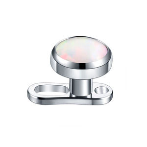 Lotus Wholesale Implant ASTM F136 G23 Titanium Press Fit Opal Internal Threaded Top Dermal Anchor Piercing - Product Image 2