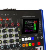Console de mixage numérique 4 canaux avec Bluetooth, MP3, USB OTG, alimentation fantôme 48V, écran LCD 2,8 pouces, égaliseur 7 bandes pour studio, scène, karaoké, bar, performance, boîtier métallique