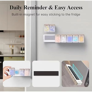 LM LM25238 Organisateur de pilules hebdomadaire 1 dose par jour, boîte à médicaments magnétique de voyage, distributeur de médicaments quotidien, portable et détachable - Product Image 3