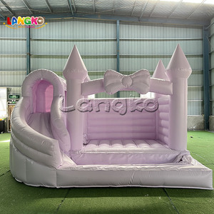 Château gonflable dôme Pastel avec toboggan aquatique et piscine pour enfants - Product Image 1