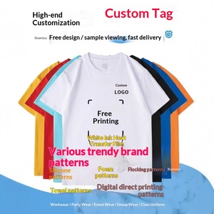 Camiseta de manga corta estilo americano, de moda, de nicho, holgada, con estampado puro, para comercio exterior. - Product Image 2