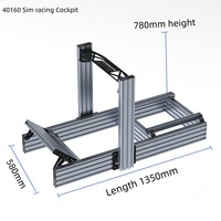 Cockpit de simulation de course en aluminium robuste 40160 personnalisé, support de jeu de conduite DIY pour les passionnés de jeux de course virtuels