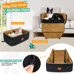 Asiento de coche multifuncional de lujo para perros y mascotas, cojín de viaje al aire libre lavable, cómoda cama gruesa y cálida para gatos, seguridad para primeros perros - Product Image 2