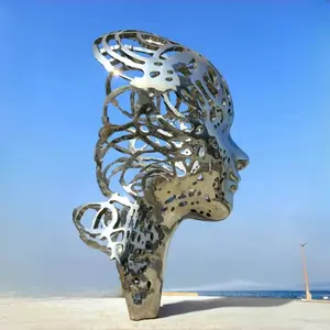 Statue d'art moderne personnalisée, <span class=keywords><strong>sculpture</strong></span> avec technique de soudage, figurine en acier métallique hyper réaliste - Product Image 1