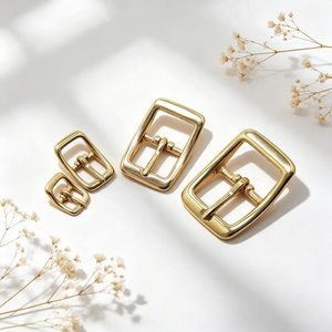 Minimalist Solid Brass <b>Roller</b> Pin Buckle, Polished <b>Metal</b> Hardware, Custom Logo for Leather Belt, Bag Strap & DIY Leather Craft - Product Image 6