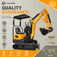 Mini-excavatrice Fulcore conforme aux normes CE, avec vérins hydrauliques montés sur le dessus et chenilles en caoutchouc, pour le marché mondial
