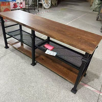 Prix de liquidation Original américain rétro Vintage fer bois deux rangées multicouche support de stockage Console Tables exportation