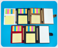 Carnet de notes avec autocollants index et stylo, ensemble de papeterie portable, bloc-notes simple et élégant, pendentif, jolis cadeaux d'anniversaire