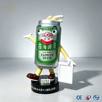Patung Maskot Kartun FRP Fiberglass Custom OEM ODM, Patung Botol Bir untuk Dekorasi Luar Ruangan di Mal, Bar, Restoran, Taman