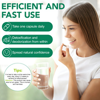 Suplemento Desodorante Corporal Natural al por Mayor para Control de Olores, Etiqueta Privada, Desodorante Corporal Completo, Cápsulas de Clorofila para Frescura