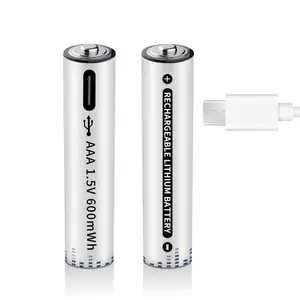 AAA 충전식 배터리 1.5v 팩 1100mAh usb Type-C 긴 사이클 1000 수명 리튬 aaa 1.5v usb 충전식 배터리 aa