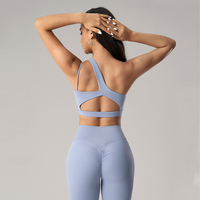 Soutien-gorge de sport exclusif pour femme, asymétrique, maintien moyen, en Spandex/Nylon, couleur unie, 230g, haute absorption des chocs