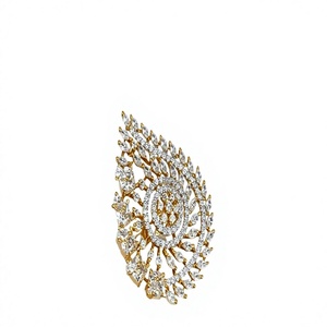 Dazzling Premium Quality Brass Gold Plated <b>Adjustable</b> <b>Ring</b> For Girls Wedding & Engagement Jewelry Collection - Product Image 2