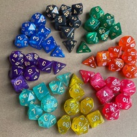 Ensemble de dés de jeu de rôle pour fête, 7 pièces, en plastique acrylique écologique, 100 styles différents disponibles, sac inclus