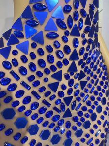 AD1845 elegante abito da sera di lusso da donna a manica lunga strass di cristallo impreziosito di alta qualità per feste ed eventi - Product Image 6