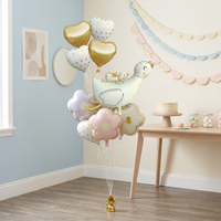 Buket Balon Foil Angsa Bayi Warna Pink Dekorasi Pesta Hewan Kartun 5 Buah Set Dekorasi Latar Belakang Ulang Tahun