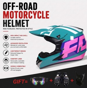 <span class=keywords><strong>Casque</strong></span> de motocross pour jeunes, intégral, homologué DOT, léger, ABS EPS, pour tout-terrain, dirt bike, MX, avec boucle à dégagement rapide - Product Image 1