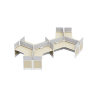 Panneaux de mobilier de bureau OMNI pour économie circulaire moderne, avec assemblage facile, clusters ergonomiques pour centres d'appels