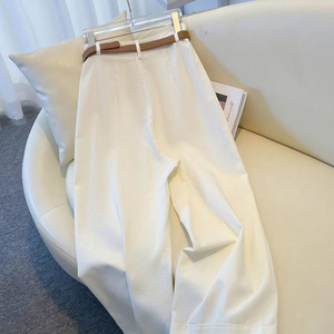 Summer New Vintage Casual Straight Leg <strong>Jeans</strong> for <strong>Women</strong> Hot-Selling Slim Fit <strong>Cropped</strong> Denim Pants Small Size Wide-Leg Styles - Product Image 2