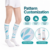 Chaussettes de compression pour femmes 15-21 mmHg, à compression graduée, hauteur genou, pour infirmières en déplacement, pour le maintien en position debout, motif personnalisé