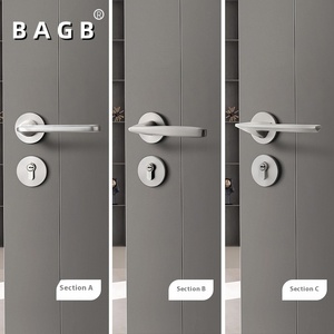 Cerradura de puerta de dormitorio interior moderna para el hogar, maniquí de madera con división magnética silenciosa, maniquí de alambre de níquel, mango BAGB contemporáneo - Product Image 2