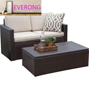 Ensemble <span class=keywords><strong>de</strong></span> <span class=keywords><strong>salon</strong></span> d'extérieur moderne en rotin imperméable avec coussins, protection solaire, table basse <span class=keywords><strong>de</strong></span> rangement et canapé en osier pour jardin, cour et <span class=keywords><strong>balcon</strong></span> - Product Image 5