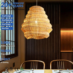 Wabi-sabi Rattan Chandelier <strong>Boho</strong> <strong>Style</strong> Wicker Lantern Lamp Decorative Ceiling <strong>Light</strong> for Dining Room &amp; Cafe - Product Image 1
