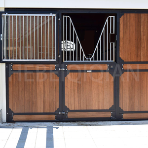 Papan pintu bambu kayu anyam untai desain klasik panel stabil kuda stabil portabel dengan aksesori peralatan pagar kawat - Product Image 2