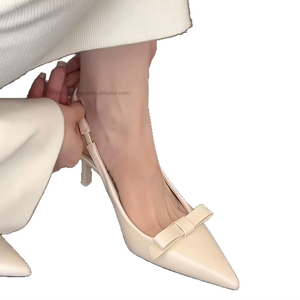 Factory Wholesale Summer New Apricot Ankle Strap Heeled Sandals <b>Height</b> <b>Increasing</b> Sexy High-Heeled Toes Design - Product Image 5