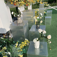 Centres de table de mariage décorations de mariage fournitures décor de table affichage clair scène de cristal support de fleurs en acrylique