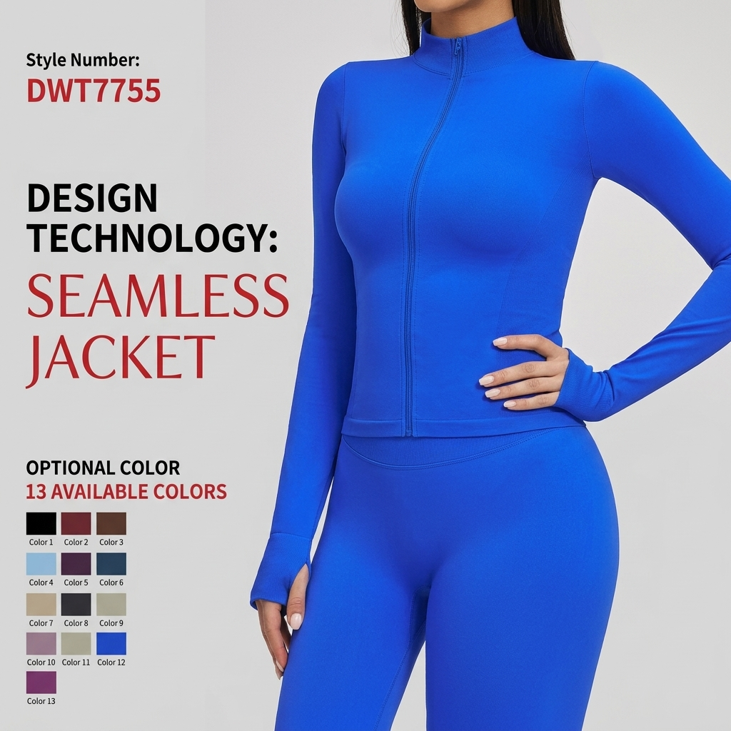 Stand-Collar Zipper Yoga Top for Women Breathable Lightweight Front Logo Windproof Slim-Fit Warm Sports Running