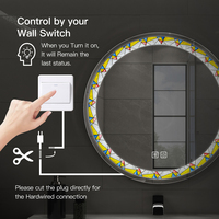 Miroir à lumière Led ronde pour miroir de maquillage, glace de vanité pour salle de bains