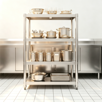Étagère en acier inoxydable sur mesure, capacité de charge élevée, 4 niveaux, pour entrepôt et cuisine