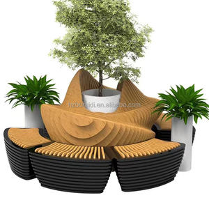 Chaises en <span class=keywords><strong>bois</strong></span> massif de forme unique personnalisées paramétriques pour la zone d'attente du hall de l'hôtel avec canapé de banch en tranche de dossier - Product Image 2