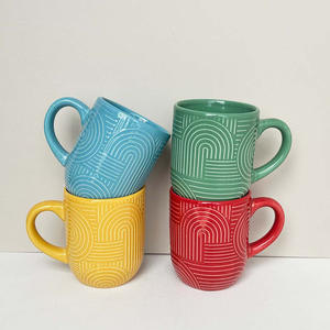 Tasses en céramique personnalisées pour la promotion d'entreprise avec poignée, motif uni, origine Zibo, ensemble de tasses individuelles 7111 - Product Image 1