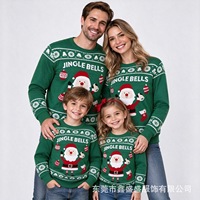 Nouveau pull de Noël assorti pour la famille, personnalisé OEM, en jacquard tricoté, motif dessin animé, pour adultes, enfants et tenues parent-enfant