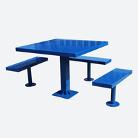 Table de pique-nique commerciale d'extérieur en métal banc Anb ensemble de meubles de jardin Table à manger en acier table basse et chaise de patio extérieur