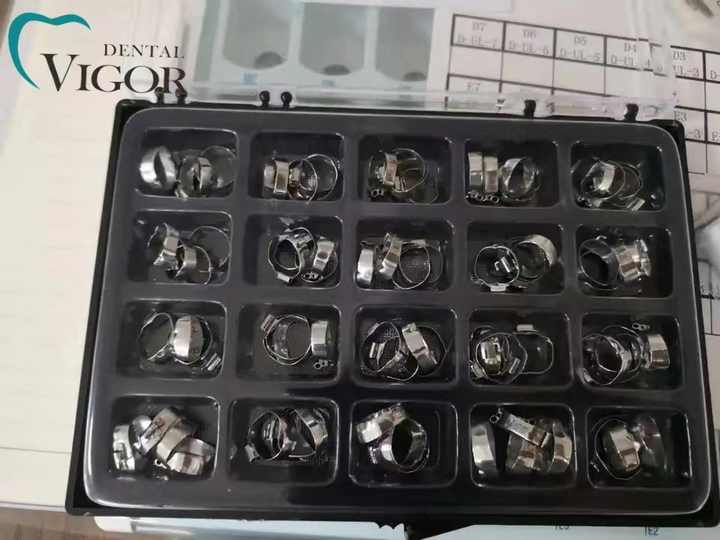 80 Bandes Dentaires Orthodontiques Pour 1ère Molaire - Tubes Buccaux MBT 0.022 - En Acier Inoxydable, Neuves