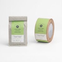 Étiquettes autocollantes personnalisées en vinyle imperméable pour emballages de café, imprimées en rouleau, pour boissons et sachets de grains de café