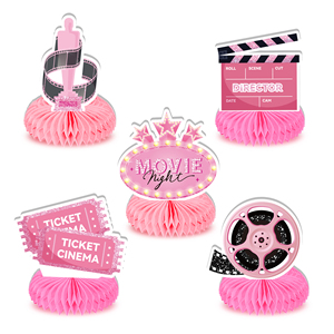 FW066 Film Nuit Thème Film Nid D'abeille Pièce Maîtresse pour Fille Rose Film Théâtre Fête Nid D'abeille <span class=keywords><strong>Centre</strong></span> <span class=keywords><strong>De</strong></span> <span class=keywords><strong>Table</strong></span> Décorations - Product Image 5
