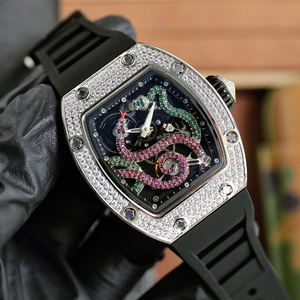 Luxury Diamond Set Snake Patterned Alloy Case Skeleton Tourbillon Mens Business Style Trendy 2702 Mechanical <b>Watch</b> - Product Image 5