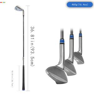 HUAEN – Ensemble de fers de <span class=keywords><strong>golf</strong></span> de haute qualité 52/56/60 (<span class=keywords><strong>Gap</strong></span>/Sand/Lob) pour hommes/femmes, face fraisée, haute rotation, acier inoxydable, caoutchouc, 465g GW006 - Product Image 4