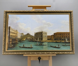 Vista del Ponte di Rialto a Venezia di Canaletto Dipinto a Mano Decorazioni Artistiche per Casa Opera d'Arte Fatta a Mano Decorazione per Hotel Dipinto a Olio - Product Image 2